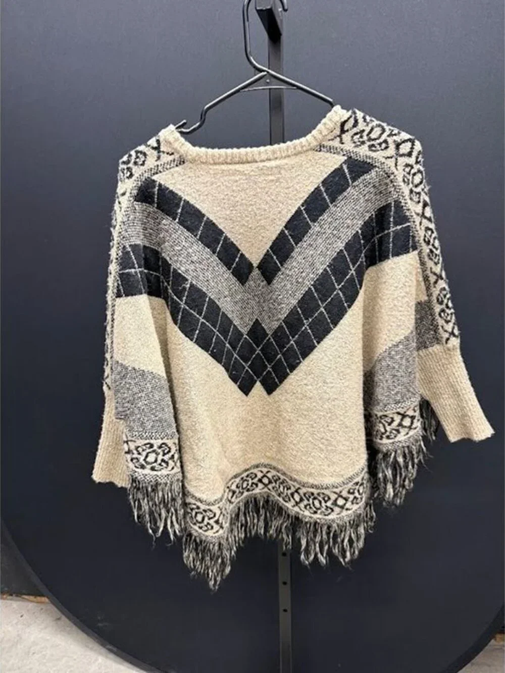 Rafaella Weekend Wool Blend Sweater Poncho - Picture 4 of 4